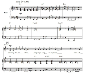 寻找阳光 Finding The Sunshine 齐唱或二声部童声女声+钢琴 合唱 伴奏音频-云音圈