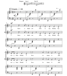 我有一个影子 I Have A Shadow SA 二声部童声女声+钢琴 合唱 伴奏音频-云音圈