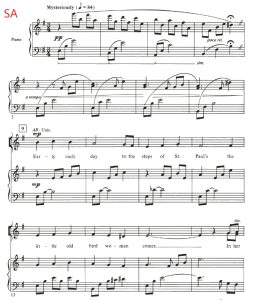 欢乐满人间 Feed the Birds 米勒版 SA 二声部童声女声 合唱线谱 有试听-云音圈