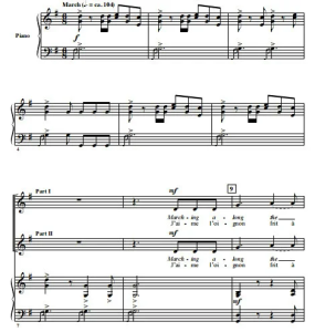 洋葱之歌 Au Pas, Camarades SA 二声部童声女声 合唱线谱  有试听-云音圈