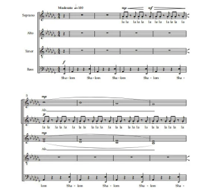 犹太民歌串烧 Shalom! 阿卡贝拉 SATB 四声部无伴奏混声 合唱线谱  有试听-云音圈