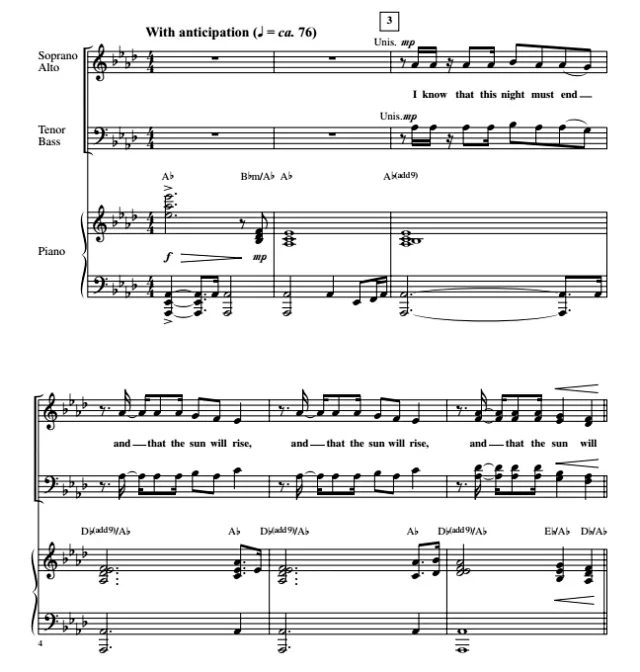 狮子王 无尽的夜 Endless Night 布莱默版 SATB 四声部混声 合唱线谱 有试听