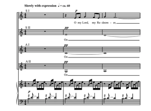 商品为SSAA 四声部合唱线谱 祈祷 Prayer 斯佩伐克版 童声女声合唱谱  有试听-云音圈