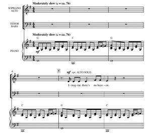 约翰列侬 Imagine 阿特豪斯版 SATB 四声部混声 流行合唱线谱 有试听-云音圈
