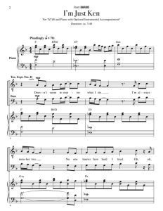 芭比 I'm Just Ken 赫夫版 TB 二声部男声+钢琴 合唱线谱 有试听-云音圈