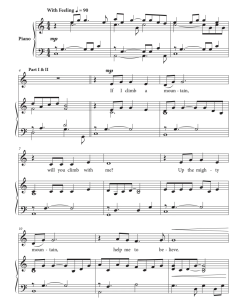 若我攀上山巅 If I Climb A Mountain 弗洛里奥版 SA 二声部童声女声+钢琴 合唱线谱  有试听-云音圈