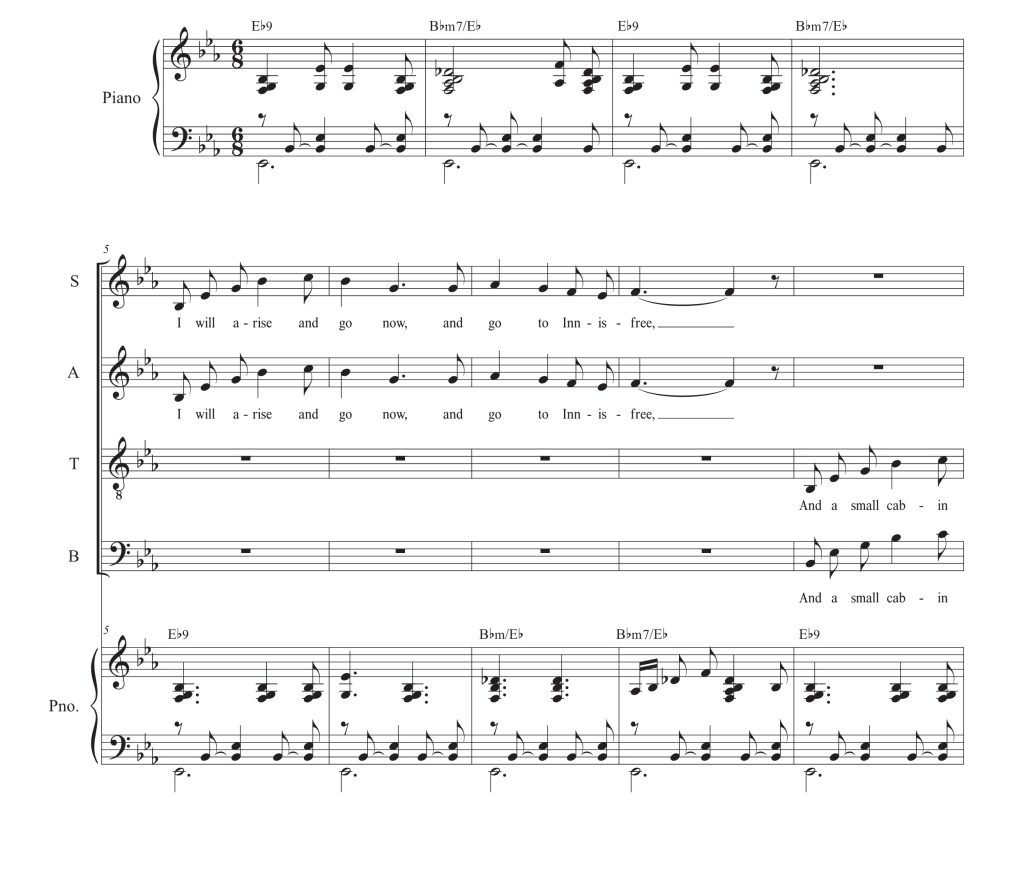 茵梦湖岛 斯蒂芬斯版 SATB 四声部混声+钢琴 合唱线谱