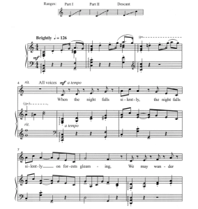 商品为合唱线谱  萤火虫 Glow-Worm 斯佩伐克版 SA 二声部童声女声+钢琴  有试听-云音圈