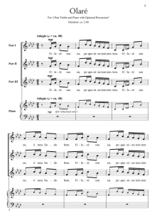 葡萄牙民歌 Olare 弗拉戈索版 SSA 三声部童声女声+钢琴 打击乐伴奏 合唱线谱 有试听-云音圈