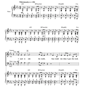 酷玩乐队 Viva la Vida 布莱默版 SATB 四声部混声 合唱线谱 有试听-云音圈