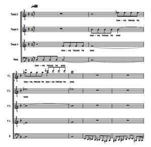 铃儿响叮当 Jingle Bells SNC版 阿卡贝拉 TTTTB 五声部无伴奏男声合唱线谱  有试听-云音圈