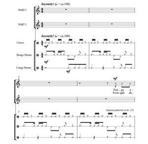 商品为SA 二声部合唱线谱 非洲民歌 Funga Alafia 加里纳版  童声女声+钢琴 合唱谱  有试听-云音圈