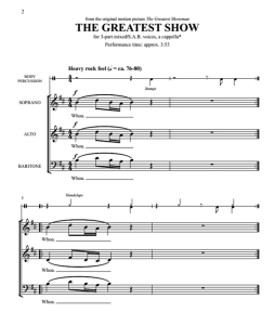 马戏之王 The Greatest Show 夏尔普版 阿卡贝拉 SAB 三声部混声 无伴奏合唱线谱 有试听-云音圈