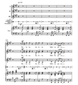 合唱伴奏音频  Kalera Gazteak SSA 三声部童声女声+肢体打击乐+钢琴-云音圈