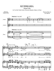 合唱线谱 Kusimama SA 二声部童声女声合唱 有试听-云音圈