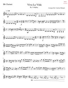 生命万岁 Viva La Vida 单簧管谱  有试听-云音圈