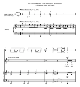 商品为SA 二声部合唱线谱  南非民歌 Siyahamba 尼克斯版 齐唱或二部童声+钢琴谱 打击乐伴奏 有试听-云音圈