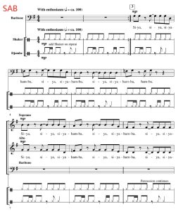 合唱线谱  南非民歌 Siyahamba 格雷版 阿卡贝拉 SAB 三声部混声无伴奏合唱 有试听-云音圈