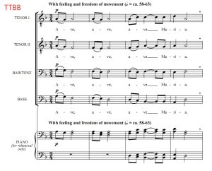 合唱线谱 圣母颂 Ave Maria 阿尔布雷克特版 阿卡贝拉 TTBB 四声部男声无伴奏合唱 有试听-云音圈