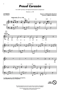 合唱线谱 寻梦环游记 Proud Corazon SATB 四声部混声合唱 有试听-云音圈