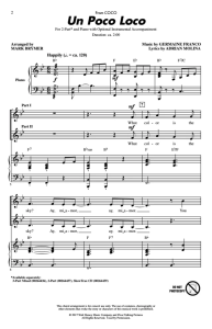 合唱线谱 寻梦环游记 Un Poco Loco SA 二声部童声女声合唱谱 有试听-云音圈