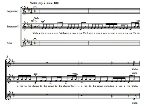 合唱线谱  希腊民歌 Vichten 阿卡贝拉 SSA 三声部无伴奏童声女声合唱 有试听-云音圈