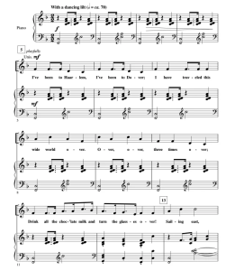 商品为SSA 三声部合唱线谱 我去过哈勒姆 I've Been To Haarlem 贝尔格版 齐唱或童声合唱+钢琴谱 有试听-云音圈