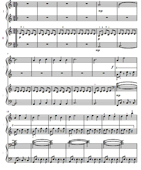 星际穿越主题曲 Interstellar Main Theme 四手联弹谱  有试听