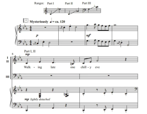 合唱线谱  暗黑怪谈 Something in the Dark SAB 三声部混声合唱 有试听-云音圈