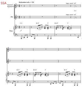 合唱线谱  杰克逊 黑与白 Black or White SSA 三声部童声女声流行合唱 有试听-云音圈