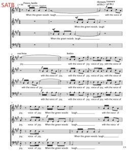 合唱线谱  欢笑之歌 Laughing Song 普劳林斯版 阿卡贝拉 SATB 四声部混声无伴奏合唱 有试听-云音圈