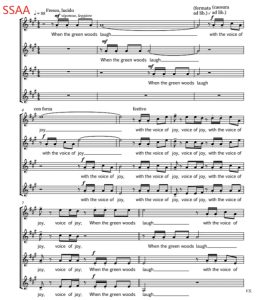 合唱线谱  欢笑之歌 Laughing Song 普劳林斯版 阿卡贝拉 SSAA 四声部童声女声无伴奏合唱 有试听-云音圈