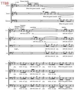 合唱线谱  欢笑之歌 Laughing Song 普劳林斯版 阿卡贝拉 TTBB 四声部男声无伴奏合唱 有试听-云音圈