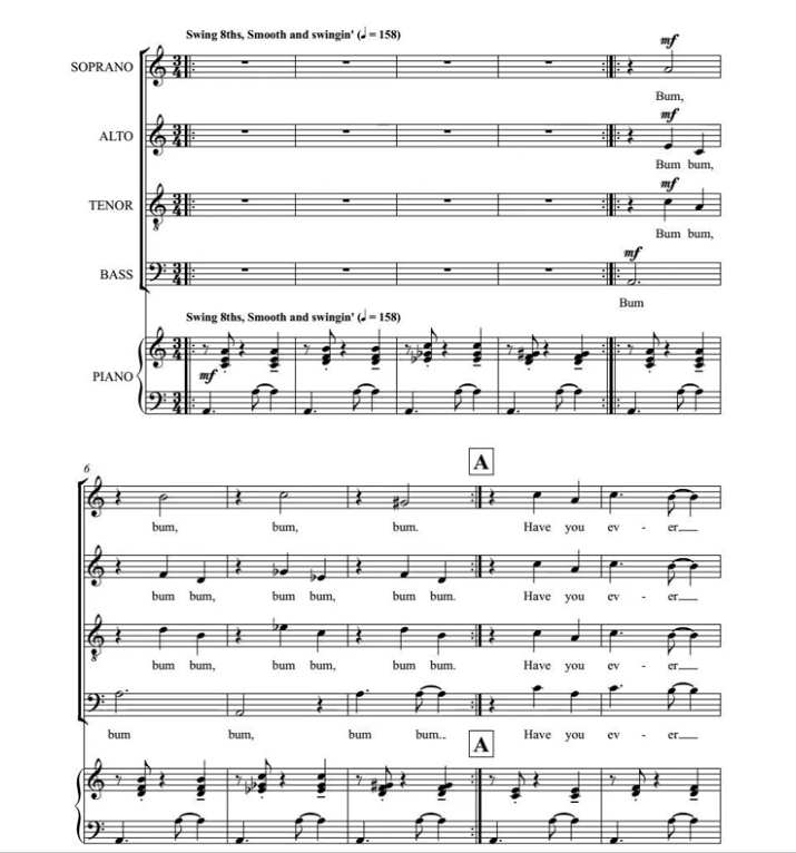 合唱线谱 糖果仙子爵士圆舞曲 SATB 四声部混声合唱 有试听