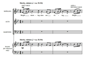 合唱线谱 美国民歌 晨星闪耀 Bright Morning Stars 阿卡贝拉 SAB 三声部混声无伴奏合唱 有试听-云音圈