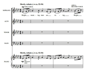 合唱线谱 美国民歌 晨星闪耀 Bright Morning Stars 阿卡贝拉 SATB 四声部混声无伴奏合唱 有试听-云音圈