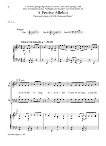 合唱线谱 节日赞歌 A Festive Alleluia 莱特福特版 SAB 三声部混声合唱 有试听-云音圈