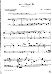 莱布伦d小调协奏曲  双簧管钢琴总分谱-云音圈