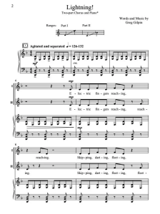 商品为SA 二声部合唱线谱 闪电 Lightning 吉尔平版 童声女声合唱谱 有试听-云音圈