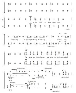 商品为SATB 四声部合唱简谱 闪电 Lightning 吉尔平版 混声合唱谱 有试听-云音圈