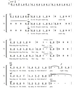 商品为SSA 三声部合唱简谱 闪电 Lightning 吉尔平版 童声女声合唱谱 有试听-云音圈