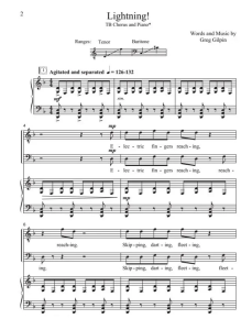 商品为TB 二声部合唱线谱 闪电 Lightning 吉尔平版 男声合唱谱 有试听-云音圈