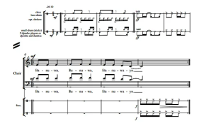 合唱线谱 非洲民歌 Banuwa SATB 四声部混声合唱+打击乐 有试听-云音圈