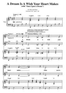 A Dream Is A Wish Your Heart Makes 爱默生版 三声部童声女声合唱SSA+钢琴谱  有试听-云音圈