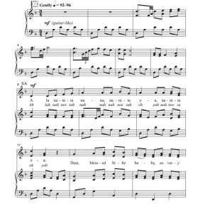 合唱线谱  A La Nanita Nana 西班牙圣诞歌 施勒姆版 SATB 四声部混声合唱  有试听-云音圈