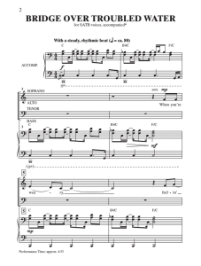 伴奏总谱+分谱 Bridge Over Troubled Water 海斯版 合唱 三部四部混声 三部童声女声 有试听-云音圈