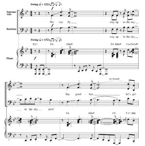 合唱线谱  Come Fly With Me 科比肖版 SAB 三声部混声爵士合唱 有试听-云音圈