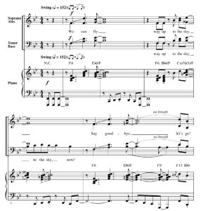 伴奏音频  Come Fly With Me 科比肖版 爵士合唱谱 混声SATB SAB 童声女声SSA 有试听-云音圈