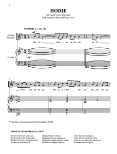 伴奏音频  Hodie 刘易斯版 二声部童声女声合唱+钢琴谱 小提琴伴奏 有试听-云音圈