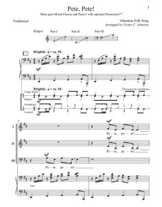 合唱线谱  Pete, Pete! 非洲加纳民歌 SAB 三声部混声合唱谱  有试听-云音圈